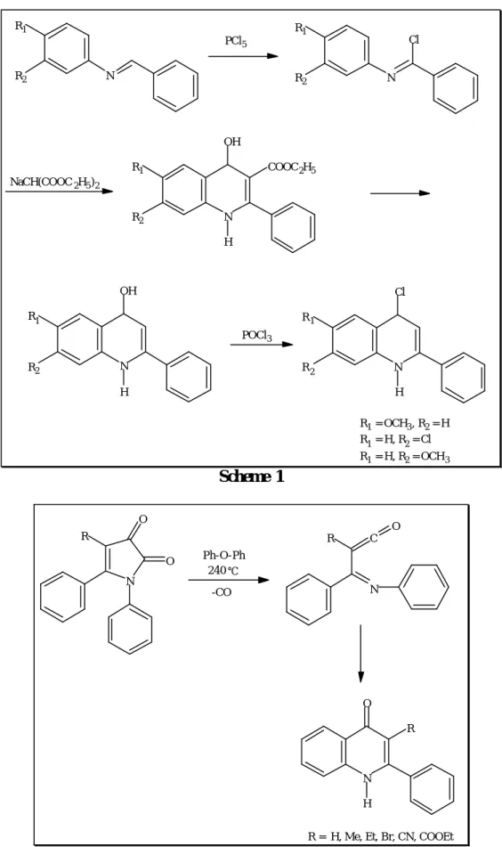 Table 3. The reaction time and yields of 3-substituted 2-phenyl-4-quinolones  R  Reaction time/h  Yield (%) 