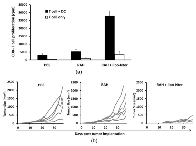 FIGURE  5:  CD8+ T cell response and anti-tumor effect elicited by lipo-Nter in a peptide   vaccine
