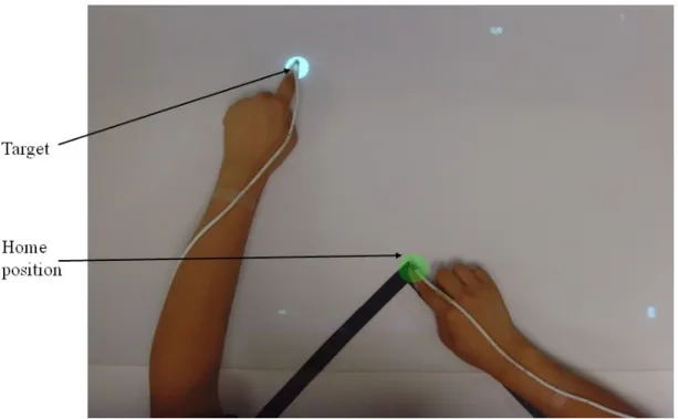 Figure 1. Measuring arm use with the Bilateral  Arm  Reaching  Test (BART). The home
