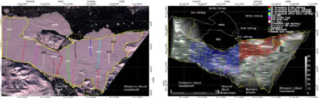 Fig. 6. The distance of the rolling ground features was long being suggested to be related to the thickness of ice  shelf in this area