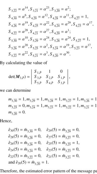 Table 6 compares the equations and the matrix calcula- calcula-tions required in the proposed decoders with those required in [9]