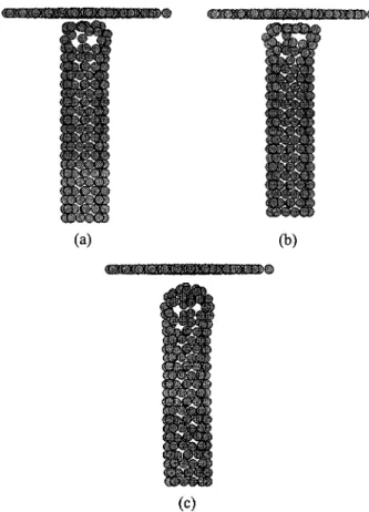 FIG. 3. Variation in repulsive force and axial compression of cap over duration of simulation for a 共7,7兲 capped carbon nanotube.