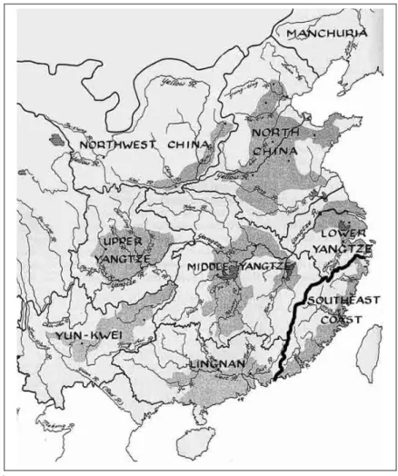 圖 1：東南沿海大區    圖版來源：Carol A. Smith ed., Regional Analysis（New York: Academic Press, INC.,  1976）, Vol 1, p