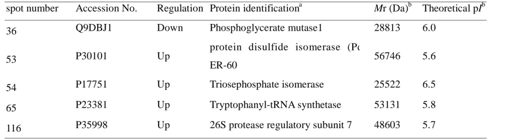 Table 2 Protein ID results treated with BaP in BEAS-2B cells 