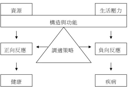 圖 2-2-1  生物心理社會取向之壓力模式 