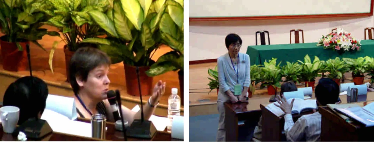 圖 19. Dr. Sandra K. Abell 針對王教授靜如之演 講內容進行評論 圖 20. 周院長進洋針對王教授靜如之演講內容進行評論 圖 21. 熊所長召弟針對王教授靜如之演講內容 進行評論 圖 22