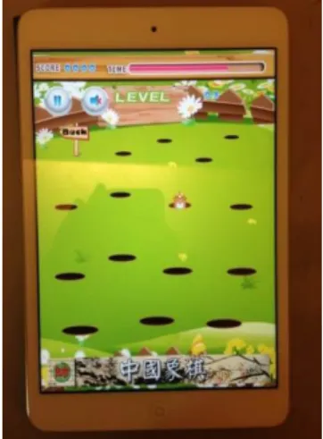 圖 3-4 IPhone 計時器          圖 3-5 IPad 與 Punch rats 遊戲軟體 