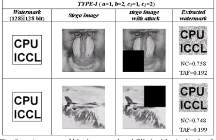 Fig 9. 1/2 block cropped and filled with pixel value 0 of TYPE-IITable 2