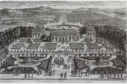 圖 3  皮埃爾（Adam Pérelle，1640-1695） ， 《凡爾賽特希安農瓷宮》 (Trianon de Porcelaine)，