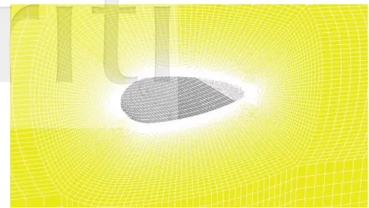 Figure 4 A close-up view of the mesh system near the surface of the teardrop. 