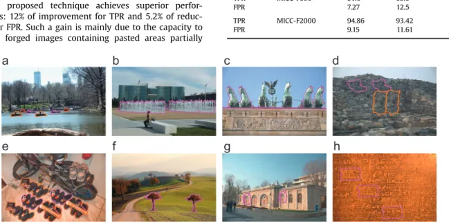 Fig. 8. Examples of patch localization on the MICC-F600 dataset.