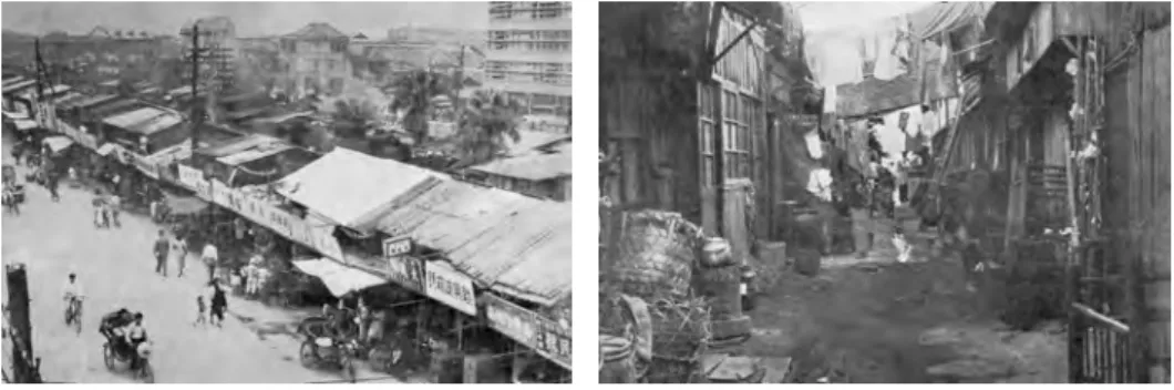 圖 6: 台北市中華路 : 1953 年 資料來源 : 雷柏爾 , 全漢昇 , 與陳紹馨 (1954), 頁 182, 192 。 1950 年 , 台灣命在旦夕。 毛澤東計畫攻打台灣 , 而英美情報單位評估 , 如果沒有 外援 , 台灣無法抵擋中共的攻擊。 幸運的是 , 國際情勢的突變救了台灣。 1950 年 6 月 25 日 , 北韓越過 38 度線攻入南韓。 1950 年 7 月英國駐淡水的領事報告說 , 韓戰爆 發對台灣而言猶如 “Deus ex Machina” ( 天外救星 ) 。 1960 年