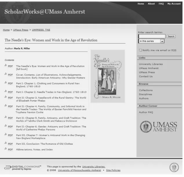 Figure 2  University of Massachusetts Press book publishing    (available at http://scholarworks.umass.edu/umpress_tne/) 