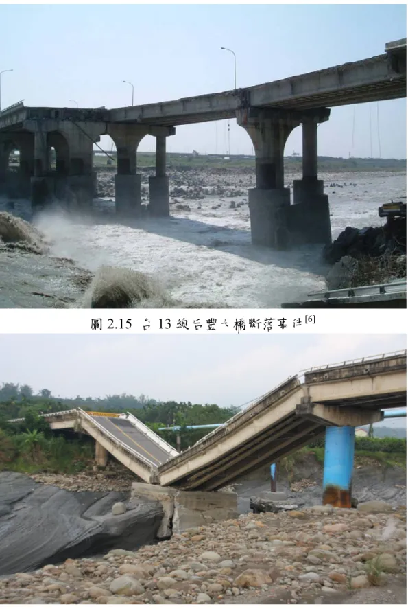 圖 2.15  台 13 線后豐大橋斷落事件 [6] 