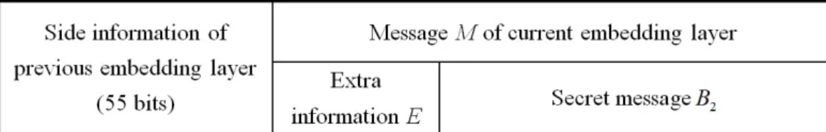 Figure 10. Structure of to-be-embedded message into non-wall pixels for multilayer embedding