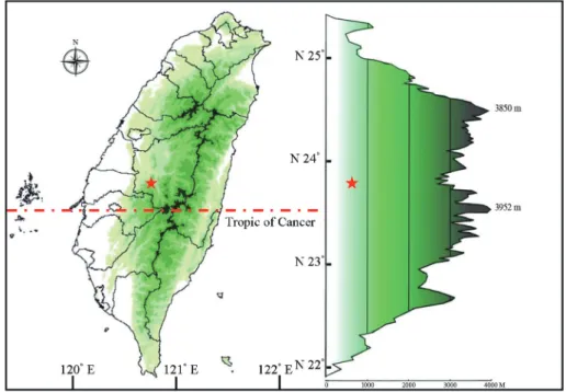 Fig. 3. Distribution of Odontochilus poilanei (Gagnep.) Ormerod in Taiwan.