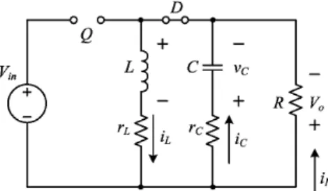 Fig. 7.  The equivalent circuit of the DC-DC buck-boost converter when the  power switch is opened 