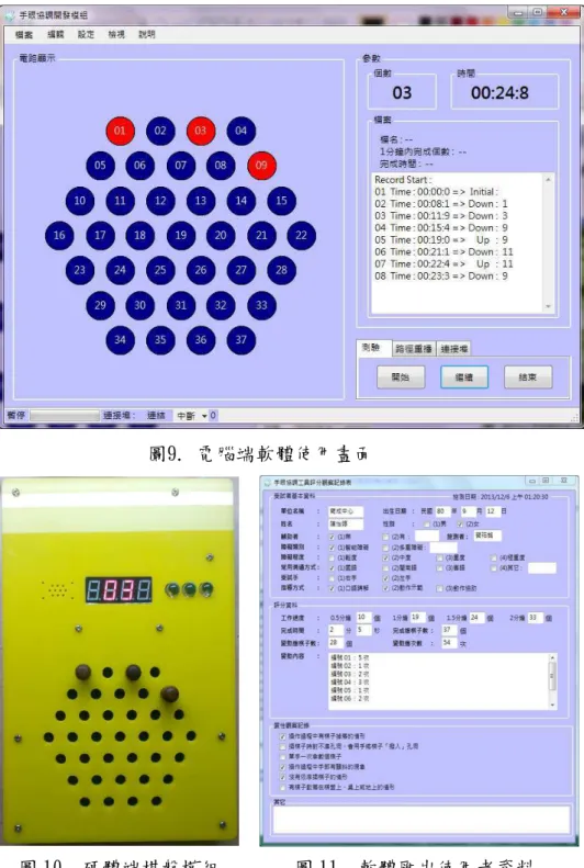 圖 10. 硬體端棋盤模組  圖 11. 軟體匯出使用者資料 