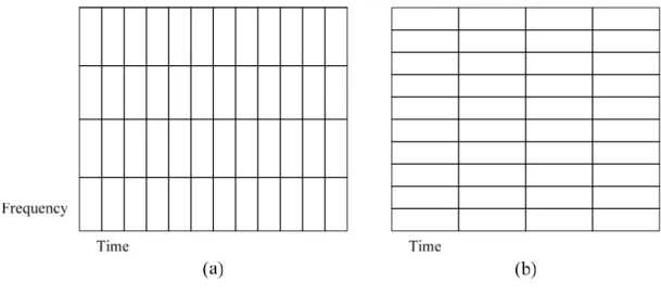 Fig. 4.10 The time-frequency plane decomposed with windowed Fourier Transform. 