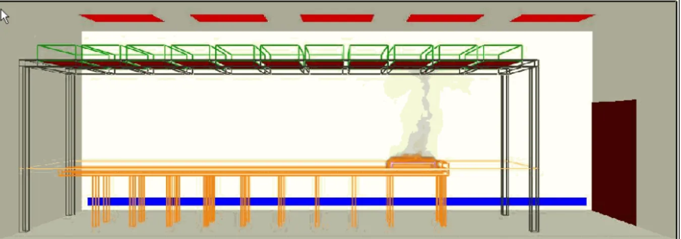 圖 4-8  當 T=5 秒，無菌充填室之輸送台上之易燃物已起火