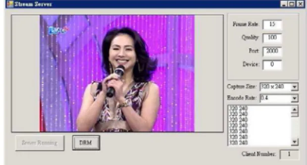 Fig. 6: The GUI of an IPMP.  Fig. 7: The interface of the media server. 