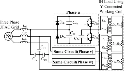 Fig. 1. Proposed circuit configuration of three-phase AC-AC direct converter. 