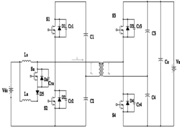 Fig. 2. illustrates the proposed converter topology and the  commutation waveforms in boost mode