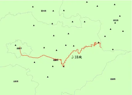 圖 1-2  台 18 線附近雨量站分佈圖 