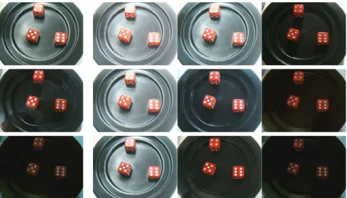 Fig. 4. First column from the left is the training set with 3 illumination conditions;