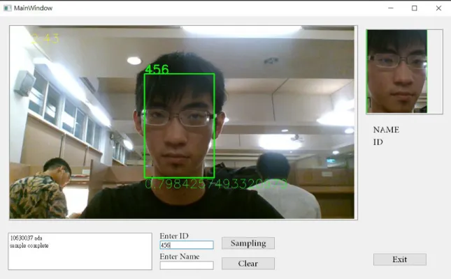 圖 3.5-1  主程式 GUI 操作介面  -  使用 ResNet SSD 及 Triplet loss 