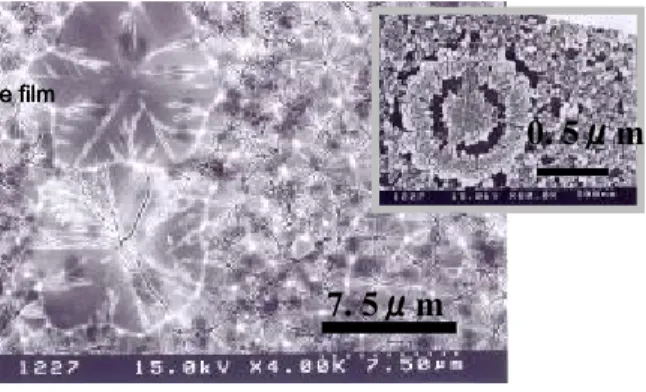 Figure  5  shows  the  grain  sizes  and  the  critical  laser  energy  densities  of  crystallization  E c ,  completely melt E m  and ablation E a  as functions of absorption coefficient of photosensitive layer