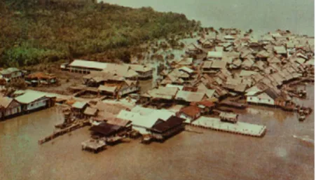 Figure 2.7 Paranomic image of Kukup Laut fishing village in 1970  Source: personal communication, 2012 