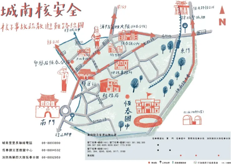 圖  6  城南核安全--核子事故疏散避難路線圖大圖圖說 