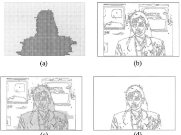 Figure 9共b兲 shows the edge masks generated by the pro- pro-posed spatial segmentation algorithm