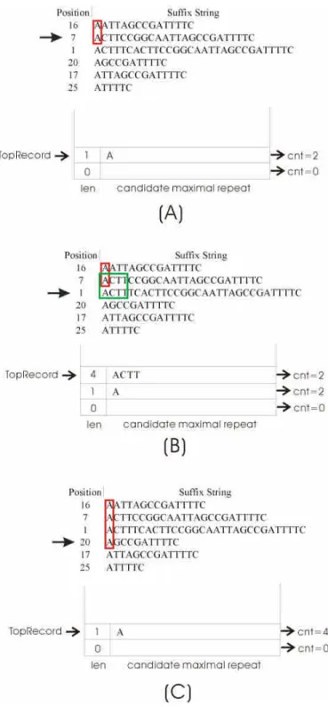 Figure 9. Extract candidate maximal repeats.