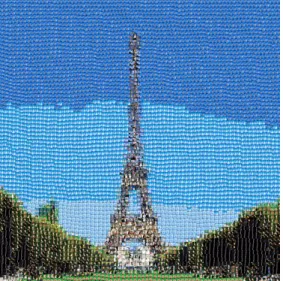Figure 5 Another experimental result of data hiding in a  tile-overlapping mosaic image