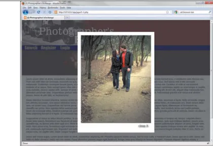 FIGURE 2.8 The finished product. A  larger version of a thumbnail photo has  been loaded into the browser window for  all to enjoy