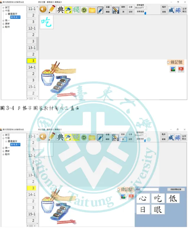 圖 3-4 目標字圖像教材層次三畫面 