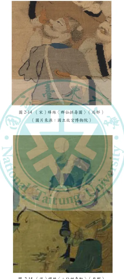 圖 2-14  （宋）緙絲〈群仙拱壽圖〉（局部） 