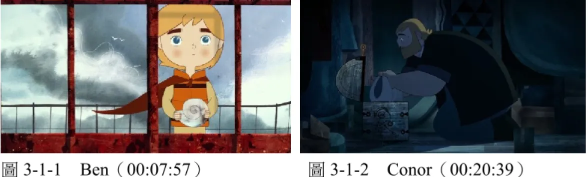 圖 3-1-1  Ben（00:07:57）            圖 3-1-2  Conor（00:20:39） 