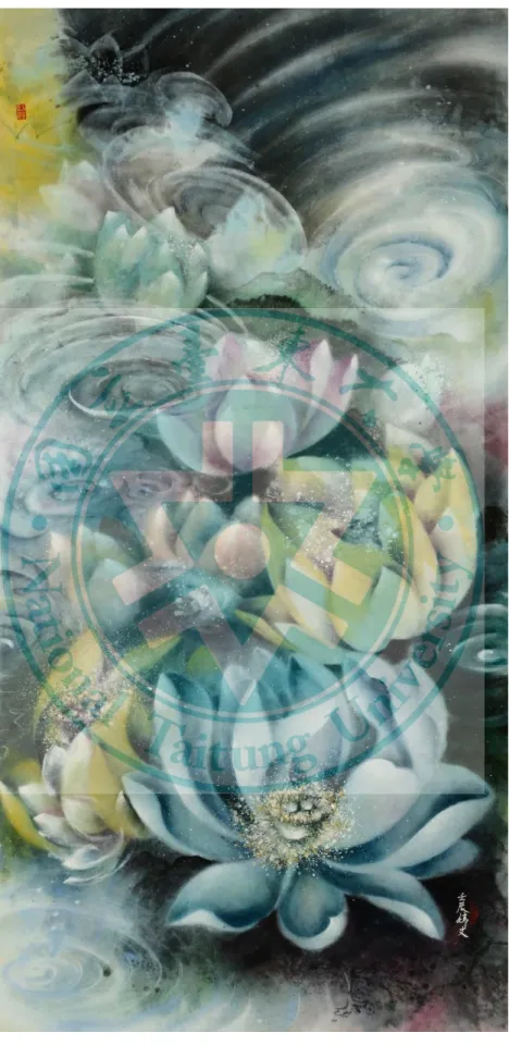 圖 4-1-4  漩情－彩墨 173×88cm 2012 