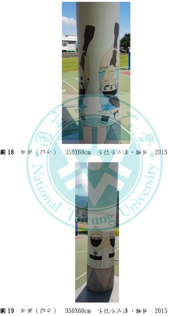圖 18  同樂（部分）  350X60cm  水性水泥漆、鋼板  2015 