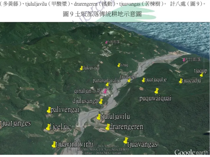 圖 9 土坂部落傳統耕地示意圖 
