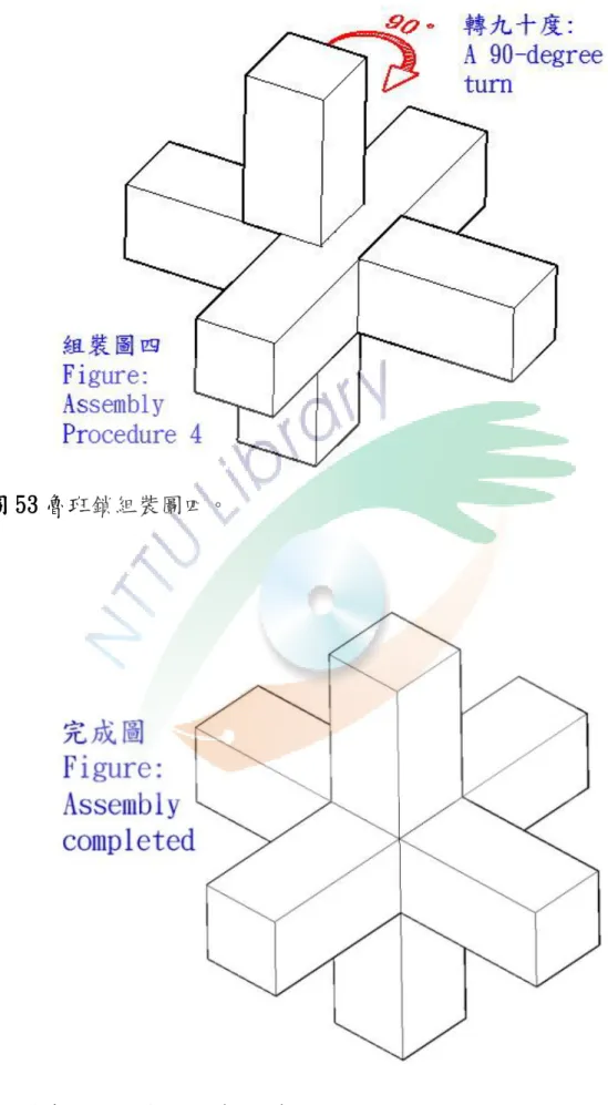 圖 53 魯班鎖組裝圖四。 