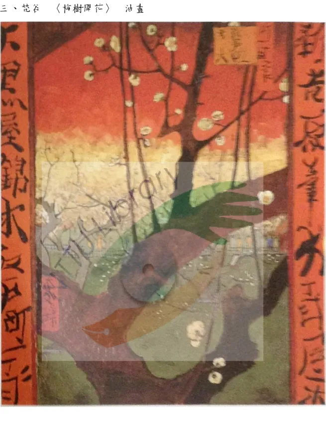 圖 2-28   梵谷  〈梅樹開花〉  油畫  55x6cm  1887 