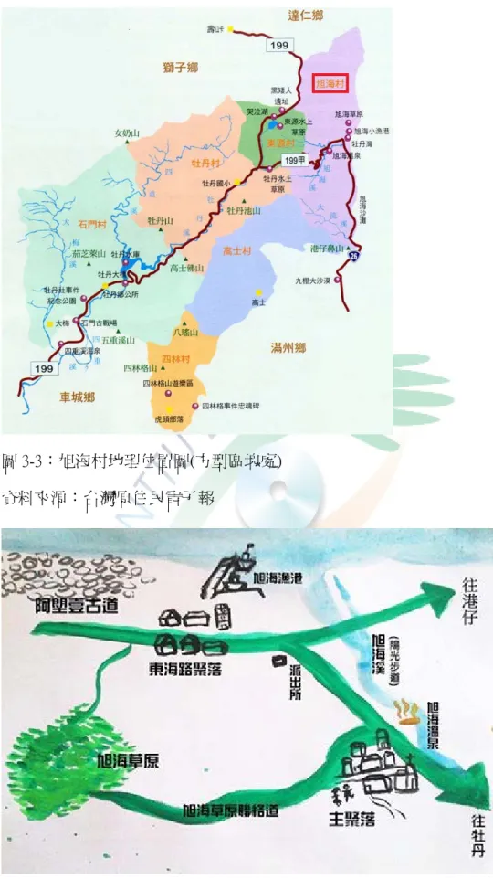 圖 3-4：旭海村地圖  資料來源：楊濬瑄繪製 