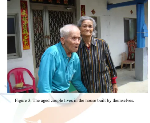 Figure 3. The aged couple lives in the house built by themselves. 
