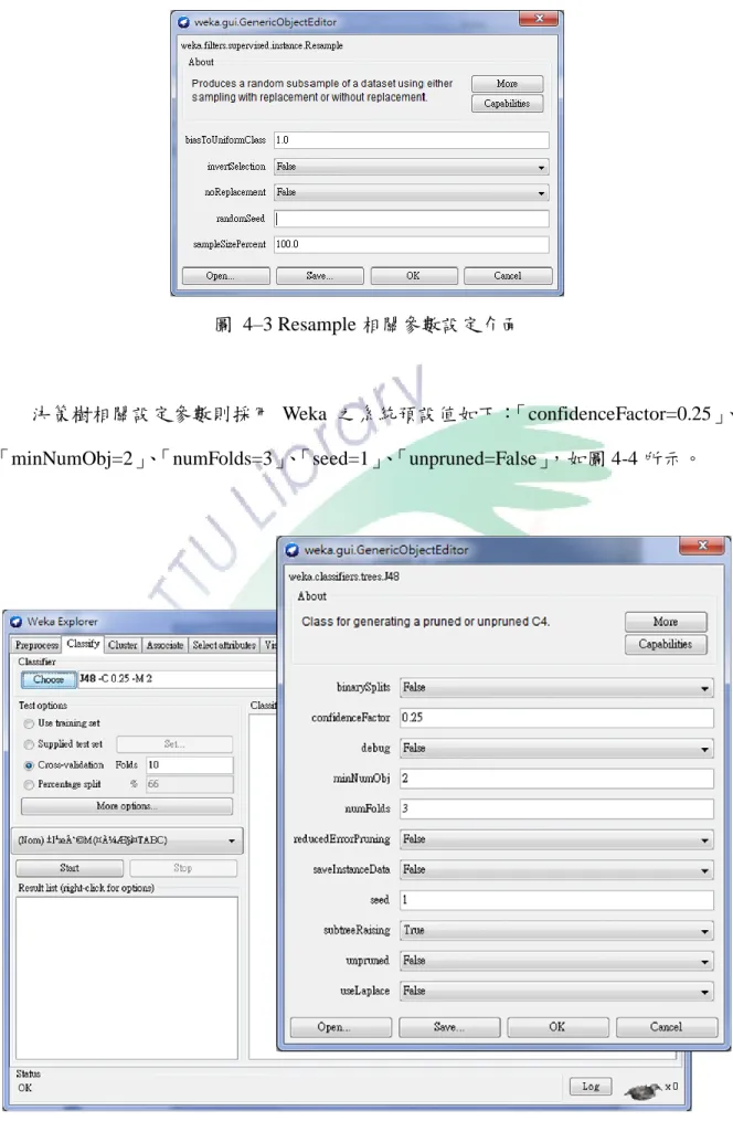 圖  4–3 Resample 相關參數設定介面 