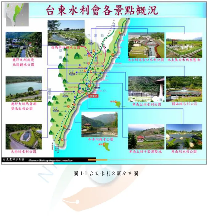 圖 1-1 台東水利公園分布圖 