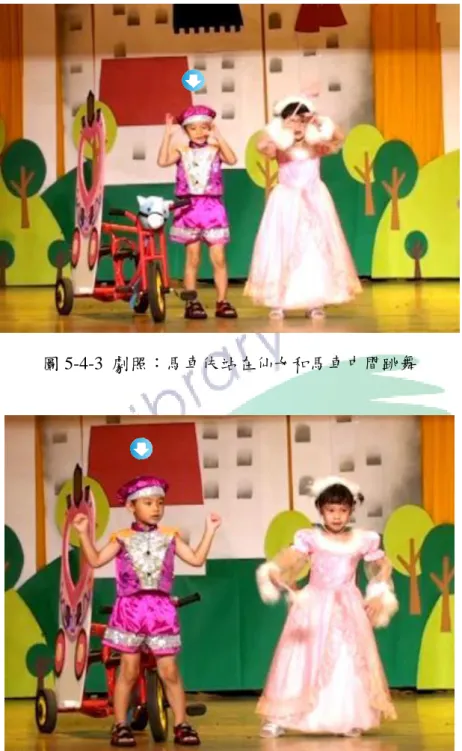 圖 5-4-3  劇照：馬車伕站在仙女和馬車中間跳舞 